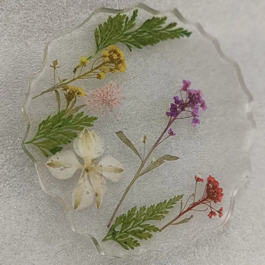 Epoxy Resin Floral Coaster